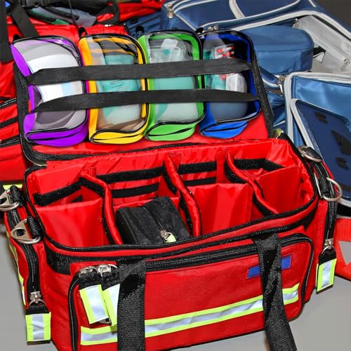 Oudain 8 Pcs First Aid Bag Empty 8 Colors First Aid Pouches Portable Medical Bag with Zipper and Transparent Window Medica...