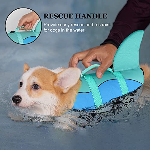 Dogcheer Dog Life Jacket, Cute Shark Dog Life Vest for Swimming Boating with Superior Buoyancy and Rescue Handle, Adjustab...