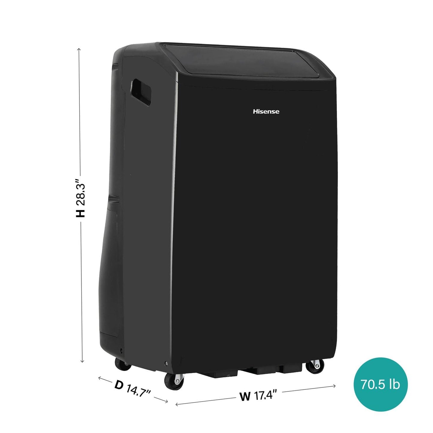 Hisense 10,000 BTU Smart Portable Inverter Air Conditioner with Quiet, High Efficiency Operation and Wi-fi Controls, AC Unit for Apartment, Living Room, Medium Rooms up to 450 Square Feet in Black