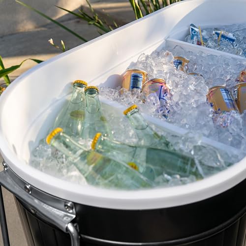 Permasteel Rolling Patio Cooler – Large Outdoor Ice Chest with Wheels, Beverage Cooler for Backyard, BBQ, Tailgate, Beach,...