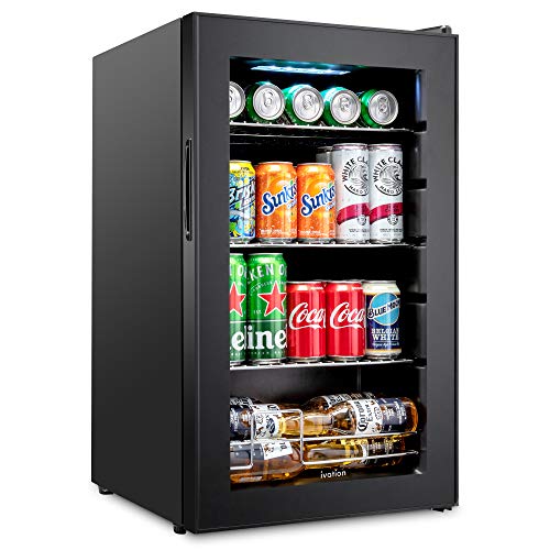 Ivation 101 Can Beverage Refrigerator , Freestanding Ultra Cool Mini Drink Fridge , Beer, Cocktails, Soda, Juice Cooler fo...