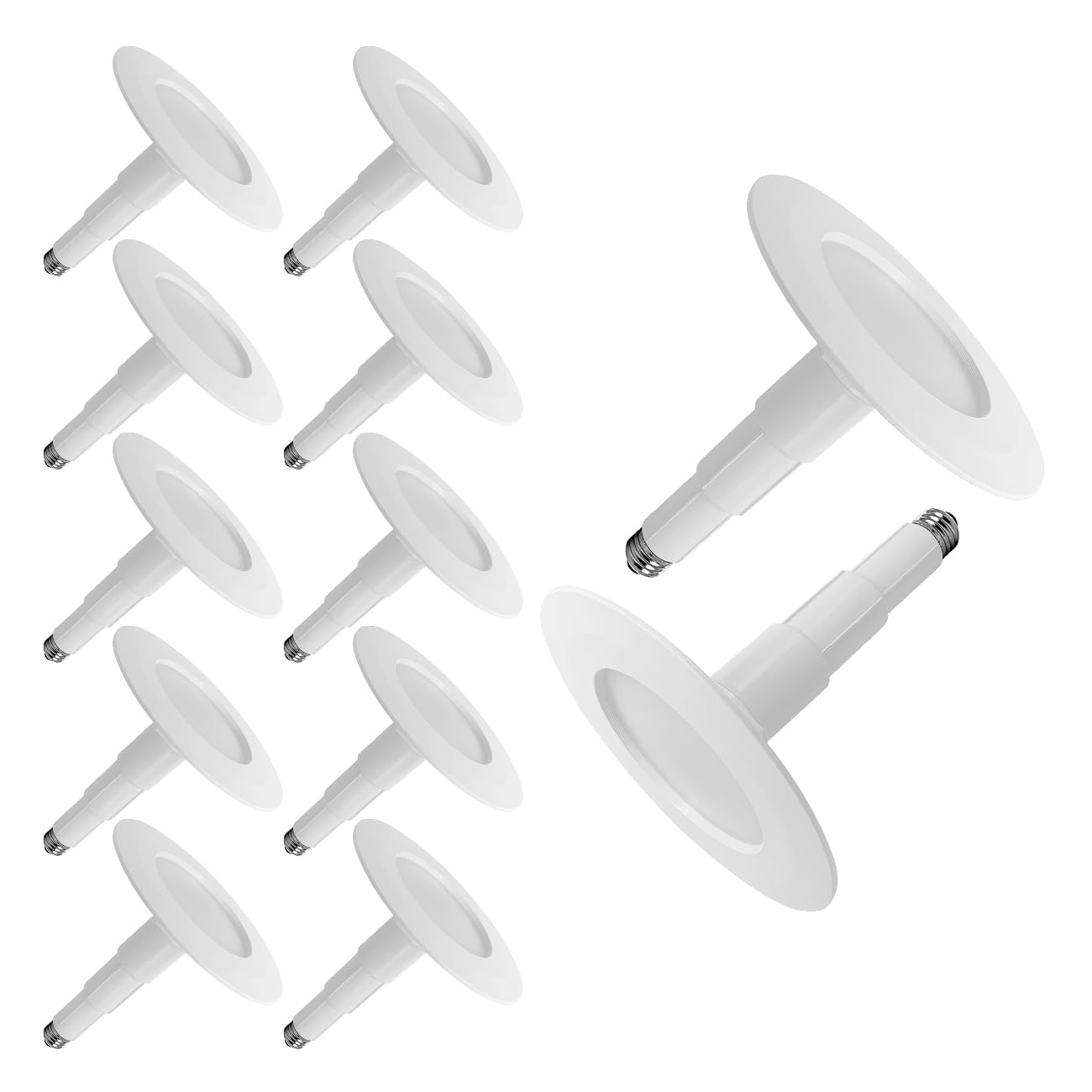 Soliseed 12 Pack 5/6 Inch LED Can Lights Retrofit Recessed Lighting,ETL Damp Rated Adjustable Retrofit Downlight,12W=60W,5000K Daylight,800LM, Dimmable,Easy Install,Bevel Trim,E26