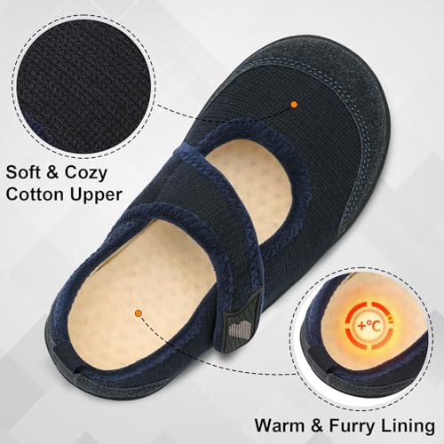 BARERUN Womens Slippers Wide Diabetic Shoes for Women Adjustable House Slippers Swollen Bunions Neuropathy House Shoes Sta...