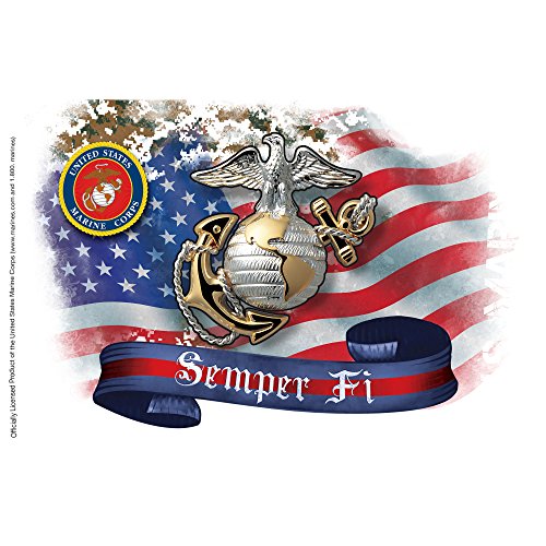 Tervis Marines Eagle and Anchor Tumbler with Wrap and Red Lid 16oz, Clear