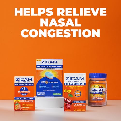 Zicam Cold Remedy Zinc Medicated Fruit Drops, Ultimate Orange, 25 Count (Pack of 1)
