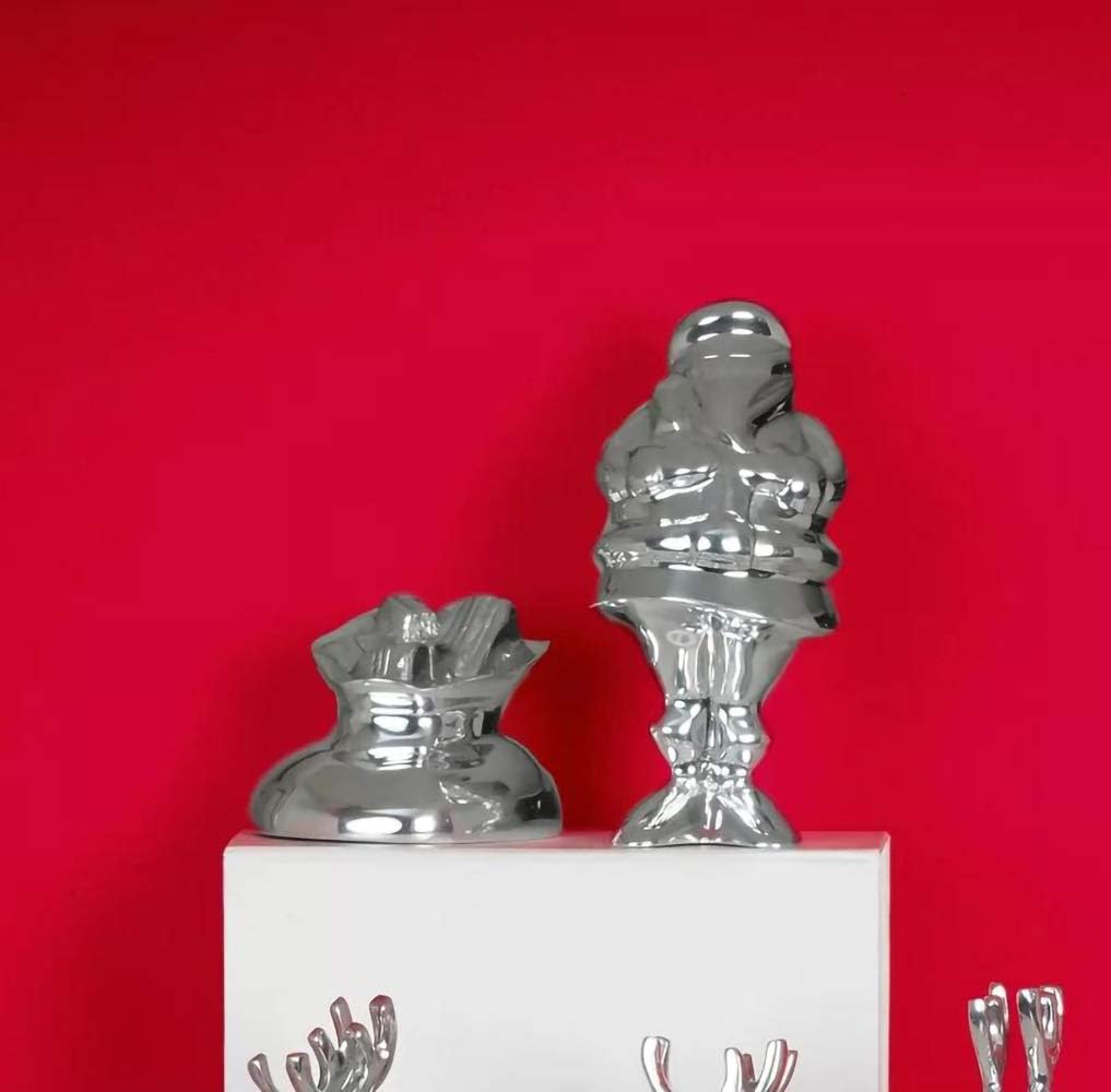 Nambé Holiday Collection Mini Santa Figurine with Gift Bag – Festive Christmas Decoration, Sculpted Alloy Collectible for Mantel or Tabletop Display, Seasonal Accent Capturing Joy of Gift-Giving