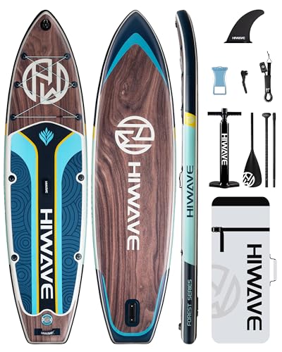 Hiwave Inflatable Paddle Board 11 '* 34 "* 6" Extra Wide Sup Board, 420lb Capacity Paddle Board for Adults, Suitable for S...