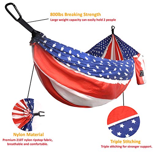 Gold Armour Camping Hammock - XL Double Hammock Portable Hammock Camping Accessories Gear for Outdoor Indoor with Tree Str...