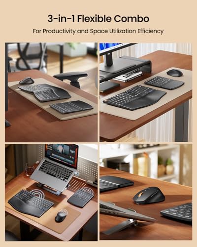 ProtoArc Ergonomic Keyboard Mouse, EKM04 2.4GHz USB Wireless Ergo Keyboard Mouse Combo with Separate Numeric Keypad, Split...