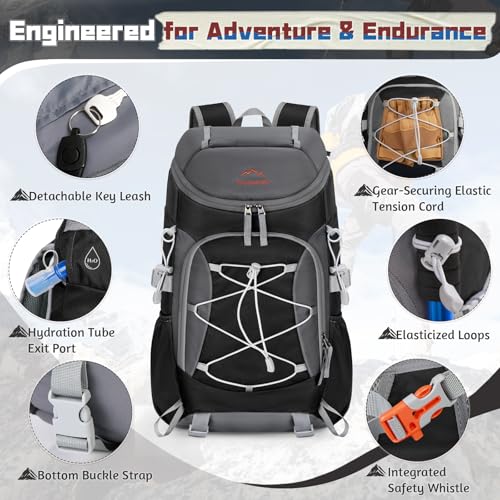 RAINSMORE Foldable Hiking Backpack for Women Men Packable Camping Backpack 40L Waterproof Hiking Daypack Bag Lightweight C...
