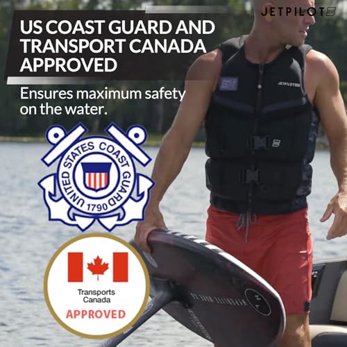 Jetpilot Unisex Adult Life Jacket, Shaun Murray Neoprene Life Vest, USCG and Transport Canada Approved PFD, Great for Padd...