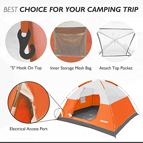 MANSADER Camping Tent, Waterproof 2/3/4 Person Tents for Camping, Lightweight Easy Set Up Outdoor Hiking Tent Backpacking ...