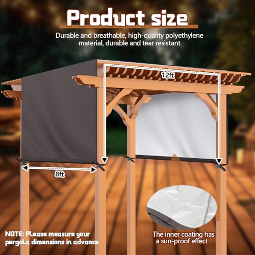 Wowangce Universal Pergola Replacement Canopy Outdoor Canopy Shade Cover Waterproof Shade Top Cover for Outdoor Patio Porc...