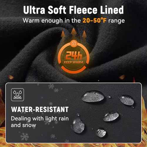 baleaf Men's Winter Running Tights Thermal Cycling Pants Water Resistant Pockets Zipper Legs Cold Weather