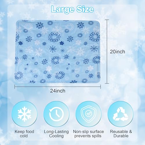 2 Pcs Large Reusable Freezable Ice Mat for Keeping Food Trays, Cheese Boards, Veggie Plates Fresh and Cold, Charcuterie Ch...