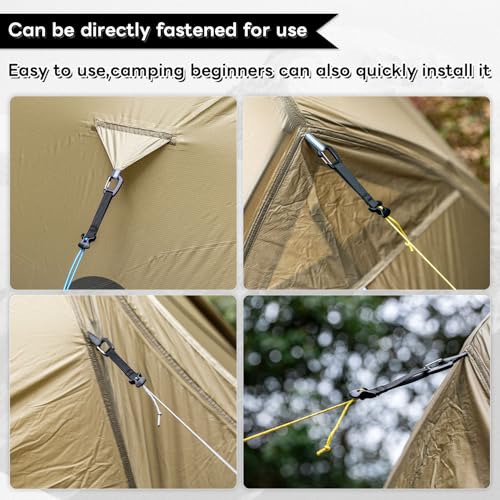 4 Pack Guy Lines-Ultralight Tent Cords with Locking Carabiner Clip, 2mm 100% Nylon Guylines Ropes for Outdoor Camping Tent...
