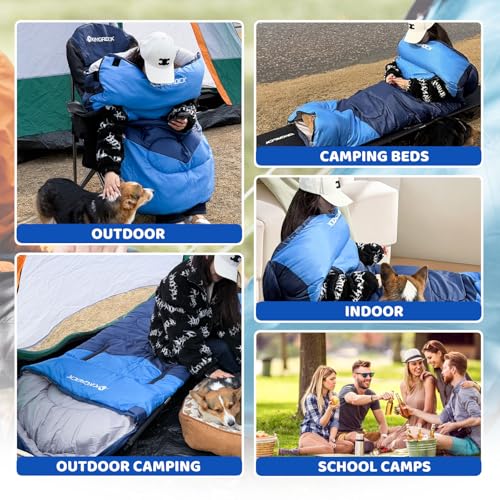 KINGROCK Sleeping Bags for Adults Backpacking Lightweight Waterproof- Cold Weather Sleeping Bag for Adults for Warm Campin...