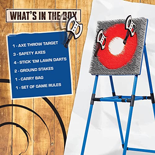 Eastpoint Axe Throw & Lawn Dart Target Sets - Bristle Axe Throwing Target & 2-in-1 Combo Backyard Game for Indoors and Out...