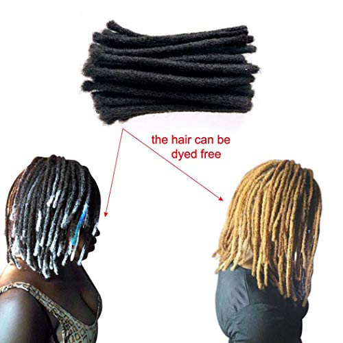 Human Hair Dreadlocks Extension Handmade Locs Large Size(diameter 0.8cm) 8inch 60 Strands/pack Natural Black #1B