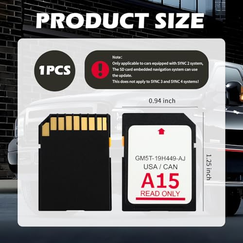 A15 Compatible with Lincoln Ford Navigation SD Card,Latest Version Sync 2 System SD Card of GPS Navigator for Car OEM GM5...