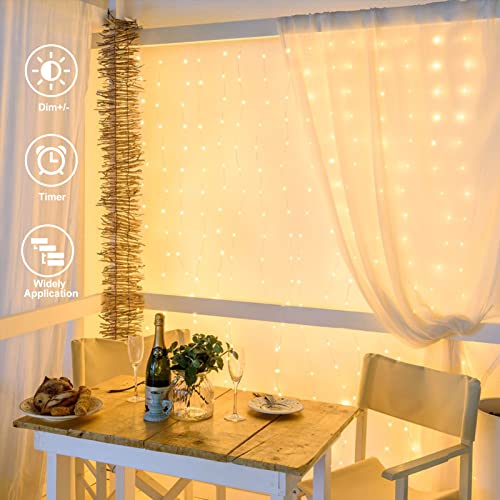 echosari 600 LED Curtain Lights Plug in, 20Ft x 10Ft Connectable Dual Color Changing Fairy Lights Curtain Outdoor Waterpro...