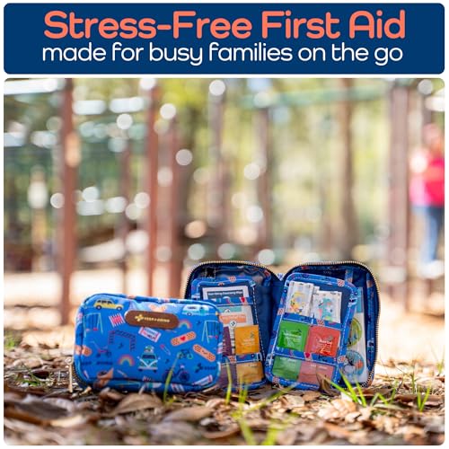 KeepGoing Travel First Aid Kit for Kids – 130 Pc. for Car, Home, Purse, Diaper Bag & Backpack with Latex-Free Bandages - M...
