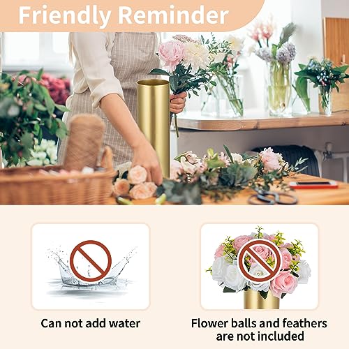 NUPTIO Gold Vases for Centerpieces Wedding: 6 Pcs 5.1 inch Tall Metal Flower Vase Flowers Stand Wedding Centerpieces for T...