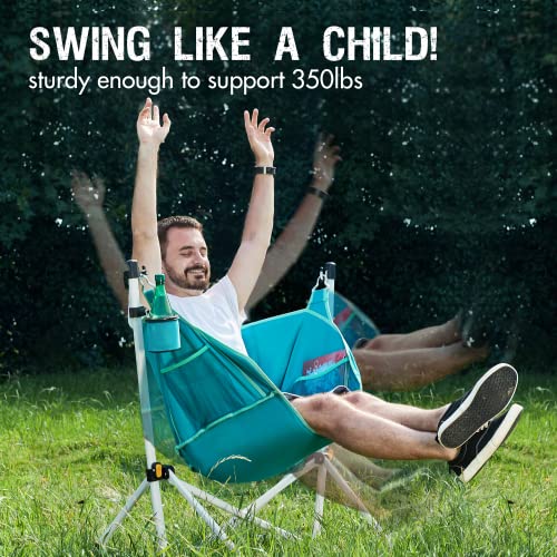 Portal Hammock Camping Chair Folding Rocking Chair Portable Swinging Chair with Cup Holder for Outdoor Lawn Backyard Patio...