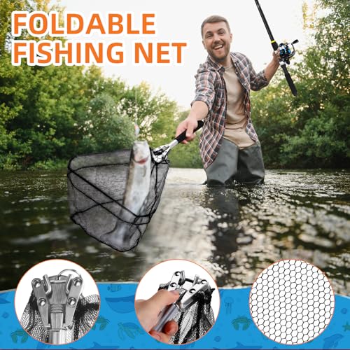 LaRandom Fishing Rod and Reel Combo Telescopic Fishing Pole Kit Collapsible with Plier Lip Gripper Lures Carrier Bag Pre-L...