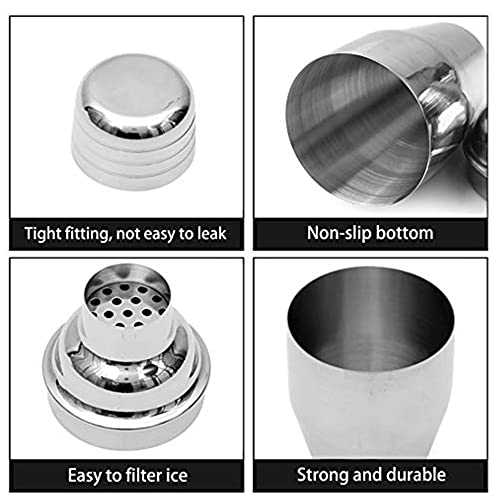 Delidge 12oz Cocktail Shaker Small Single Bar Shakers Bartending Stainless Steel Espresso Shaker for Martini Margarita Alc...