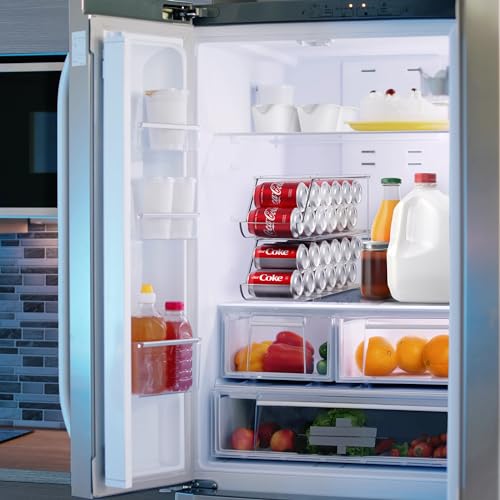 Sorbus Soda Can Organizer for Refrigerator Stackable Can Holder Dispenser with Lid for Fridge, Pantry, Freezer – Holds 12 ...