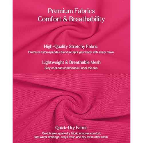 Popilush One Piece Swim Dress Tummy Control Swimsuits for Women Ruched Shapewear Split Bathing Suit