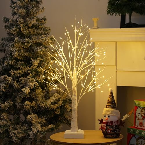 144 LED Birch Tree Lights with Remote Control, DIY Artificial Tree Lamp with Timer, Twinkle Lighted Tree 3 AA or USB Power...