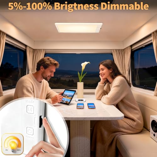 SFNN 8 Pack RV Lights Interior,3 Color RV LED Super Bright Fixture,12V RV Ceiling Dome Light with ON/Off Dimmable Switch E...