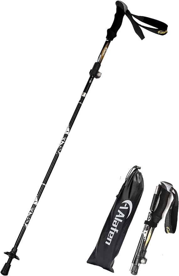 A ALAFEN Aluminum Collapsible Ultralight Travel Trekking Hiking Pole for Men and Women (Fits 5'3" - 6'2")
