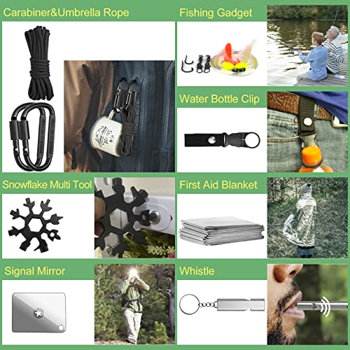 LANKAMO Emergency Survival Kit Gifts for Men Husband Dad, 34 in 1 Survival Gear and Equipment for Camping Hiking Outdoors ...