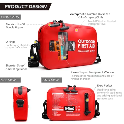 152 PCS Waterproof First Aid Kit, Portable Small Boat Dry Bag Bug Out Bags, Emergency Medical Kit Ideal for Boating, Campi...