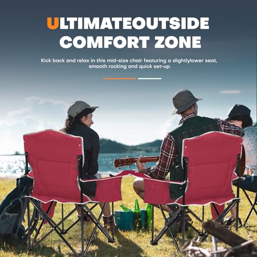 XMT Premium Padded Folding Chair, Extra Wide & Heavy Duty 450lbs Capacity, Portable Camping Chair with Insulated Cooler, C...