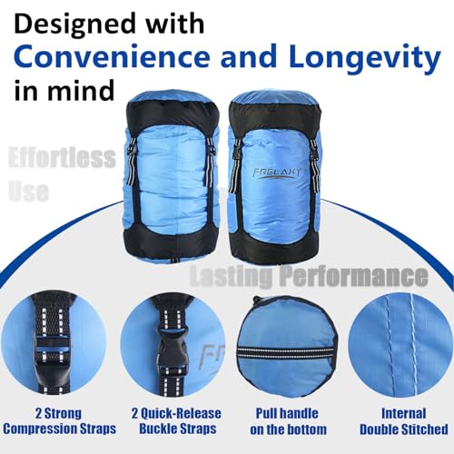 Frelaxy Compression Sack, 40% More Storage! 11L/18L/30L/45L/52L Compression Stuff Sack, Water-Resistant & Ultralight Sleep...