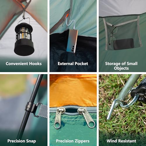 ASFANES 2-12 Person Tents for Camping Waterproof, Backpack Double Layer Tents, Perfect Picnics, Fishing and Backyard Camping