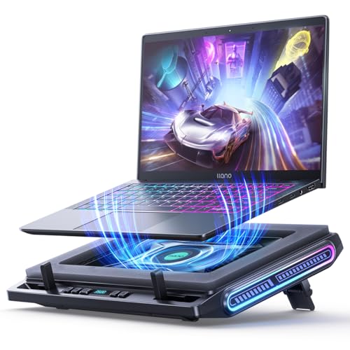 llano V10 Gaming Laptop Cooling Pad, RGB Laptop Cooler Stand with Powerful 4.72 Inch External Turbo Cooling Fan, Fast Cool...