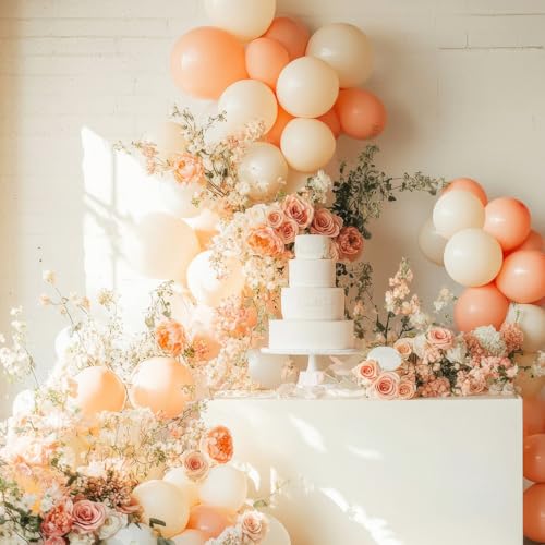 APLANET 150pcs Ivory White Cream Balloons Different Sizes 18 12 10 5 Inch, Latex Balloons for Ivory White Themed Birthday ...