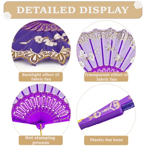 QIRMIZI 30 Pack Folding Fans – Handheld Spanish Style Fans,Bulk Hand Fans for Wedding, Tea Party, Dance, Church,Performanc...