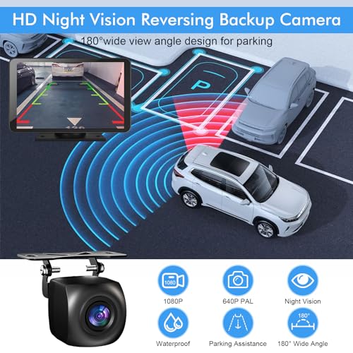 Capapro 7" HD Portable Carplay Wireless Touch Screen Double Din Car Stereo Compatible Apple Carplay and Android Auto with ...