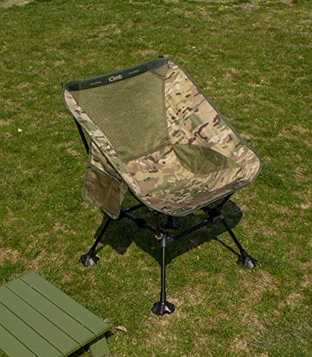 iClimb 1 Mini Folding Table and 1 Anti-Sinking Large Feet Chair Bundle, Ultralight Compact for Solo Adult Outdoor Backpack...