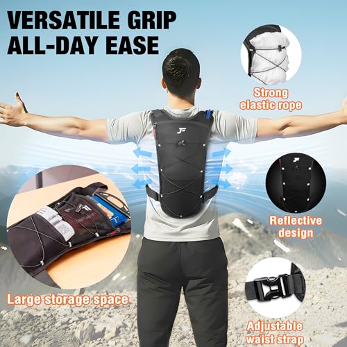 JXFUKAL Running Vest, Lightweight Hydration Backpack with 2L Water Bladder, Reflective Hydration Pack, Tactical Chest Pack...