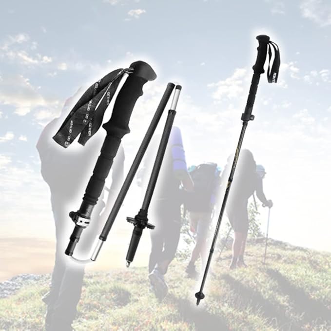 WEBUP Carbon Fiber Hiking Poles Collapsible Trekking Poles for Camping, Floading Walking Pole for Hiking, Ultralight Walki...
