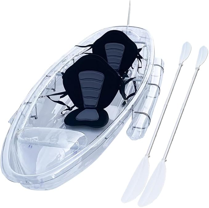 CVKAYAK 2 Seats for Adult Clear Transparent Touring See Through Kayak/Kayaks/11 Fit for Pool, Clear River/Lake/Beach/Bay/C...