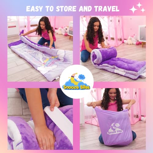 Unicorn Sleeping Bag for Kids – Glow in The Dark Kids Sleeping Bags Make Fun Unicorn Gifts for Girls. Perfect for Sleepove...