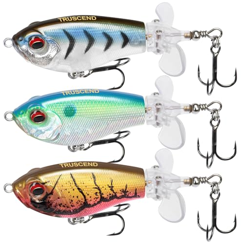 TRUSCEND Top Water Fishing Lures with BKK Hooks, Easy Catch Plopper Lure for Freshwater or Saltwater, Floating Lures for B...